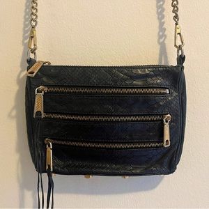 Rebecca Minkoff black crocodile crossbody bag